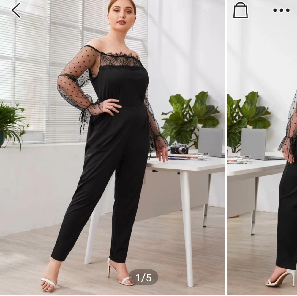 Mesh Panel Jumpsuit - Picture 2 of 5